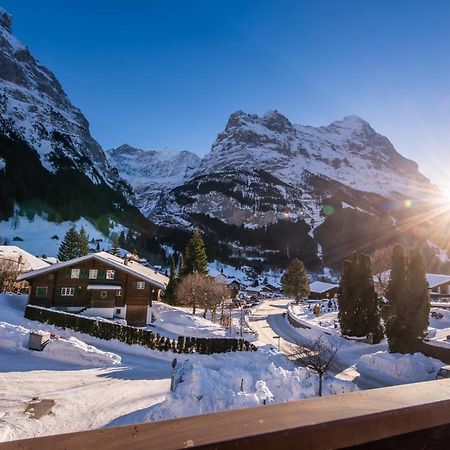 Ferienwohnung Atemberaubende Sicht auf Eiger Nordwand Grindelwald Exterior foto