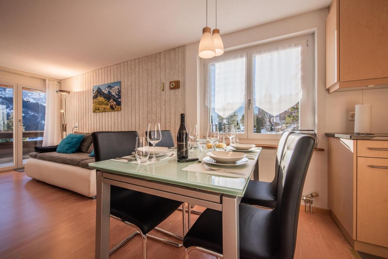 Ferienwohnung Atemberaubende Sicht auf Eiger Nordwand Grindelwald Exterior foto