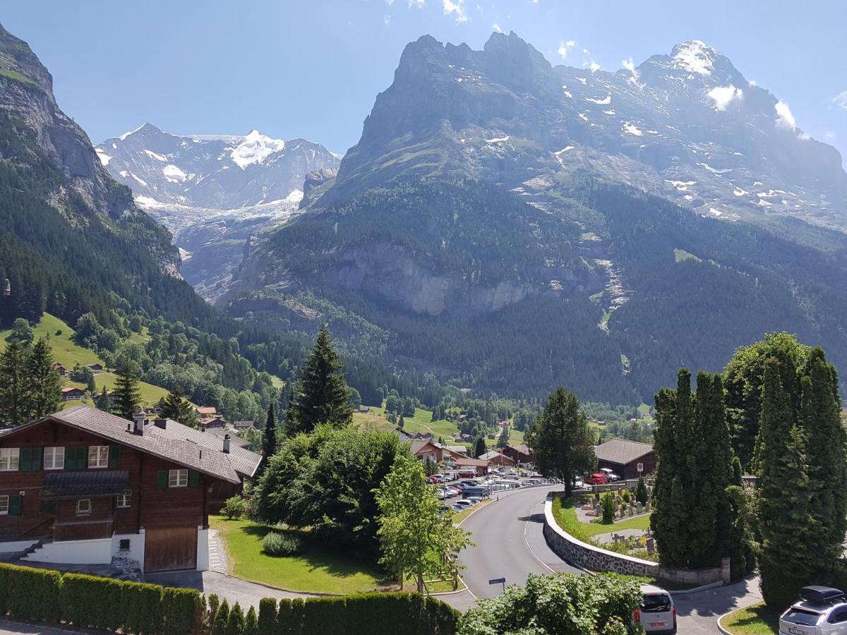 Ferienwohnung Atemberaubende Sicht auf Eiger Nordwand Grindelwald Exterior foto